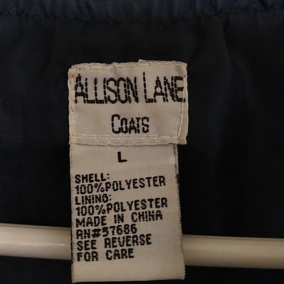 ALLISON LANE NAVY, LINED, HOODED, WINDBREAKER JACKET. - Picture 3 of 6